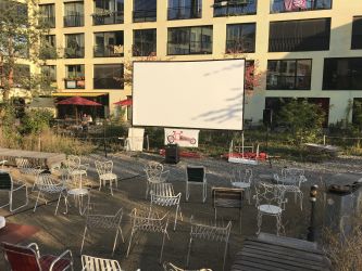 Bei Bedarf bringen wir eine grosse Leinwand mit.